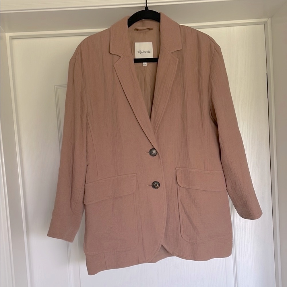 Madewell Larsen Blazer Cotton-Linen Relaxed Jacket W’s S Faded Earth Boho - Picture 2 of 16